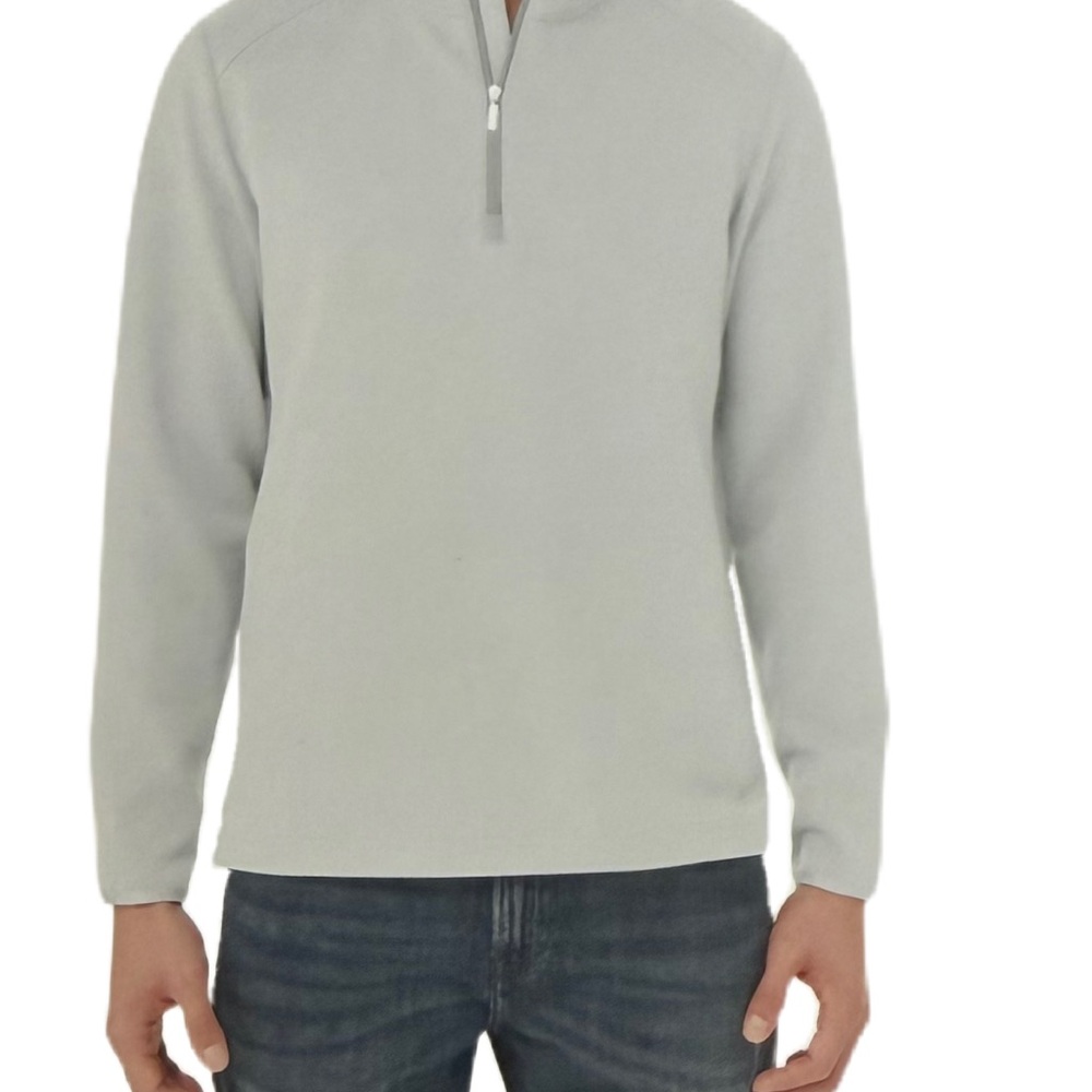 Men's Beige Half-Zip Sweater Casual Moisture Wicking UPF 50+ Top